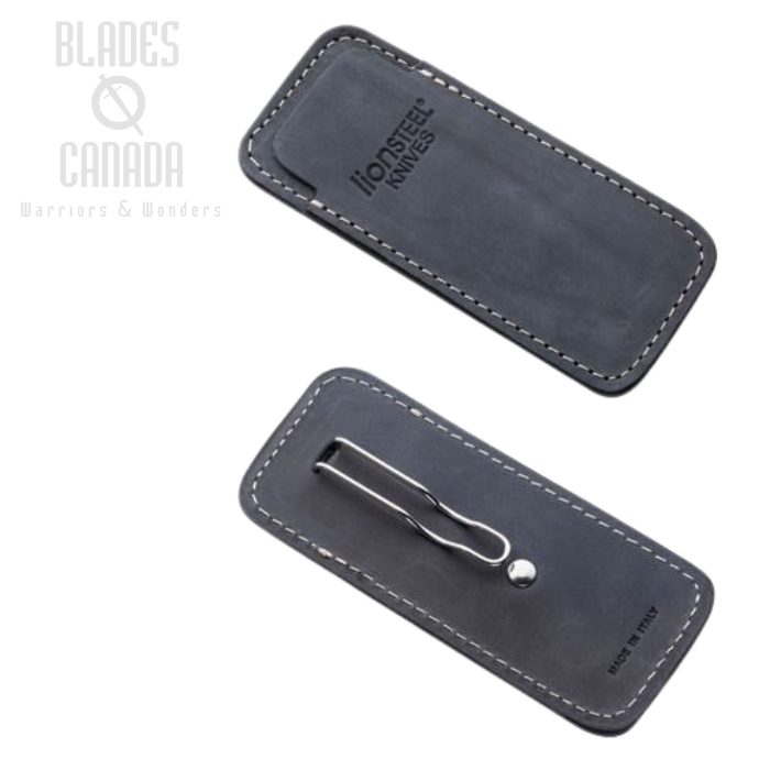 Lion Steel Vertical Leather Sheath with Clip, 900FDV3 BL